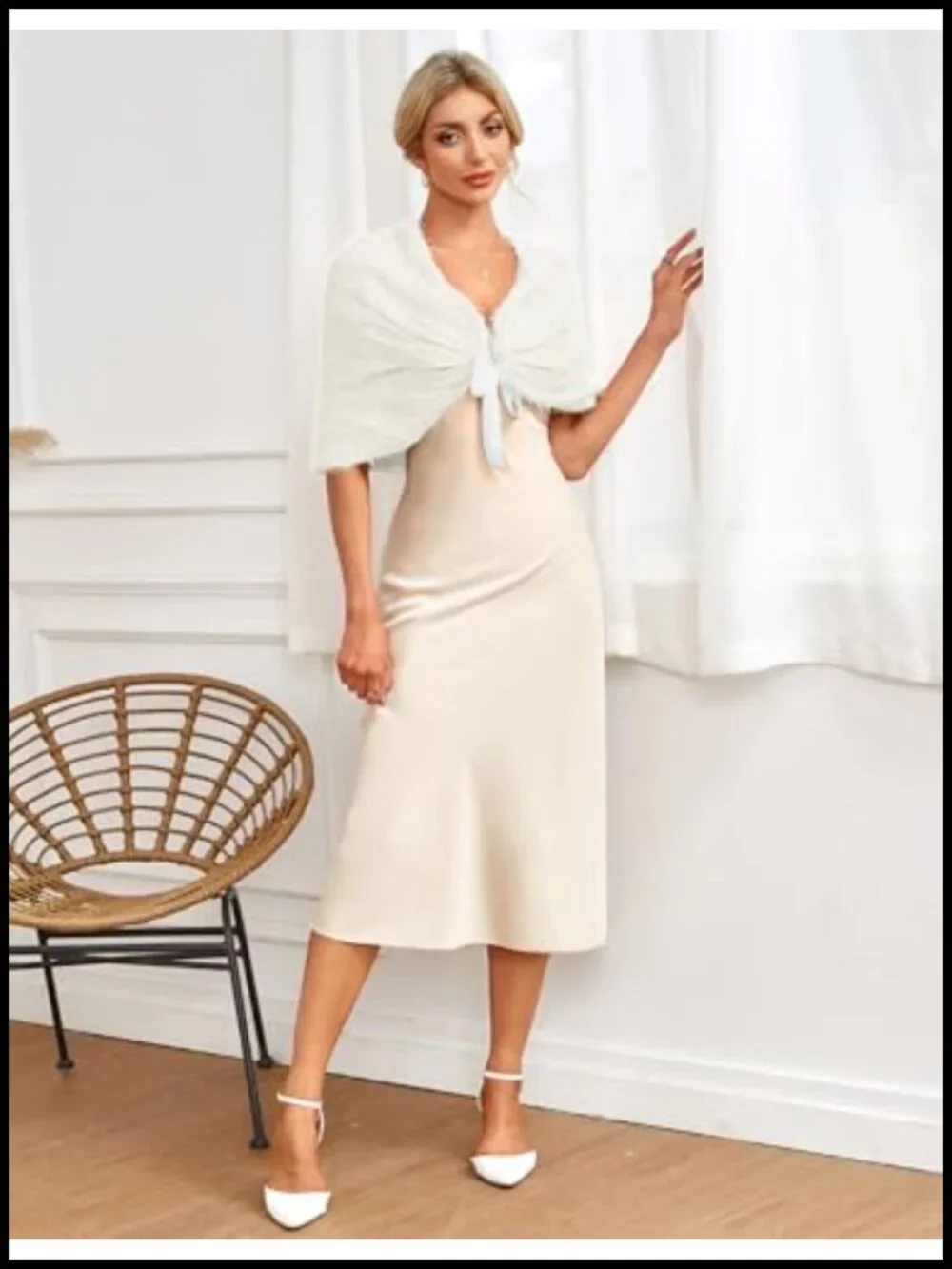 Knitted Shawl Wrap Winter Bridal Wedding Stole Shrug Party Scarf Dress Cover Up